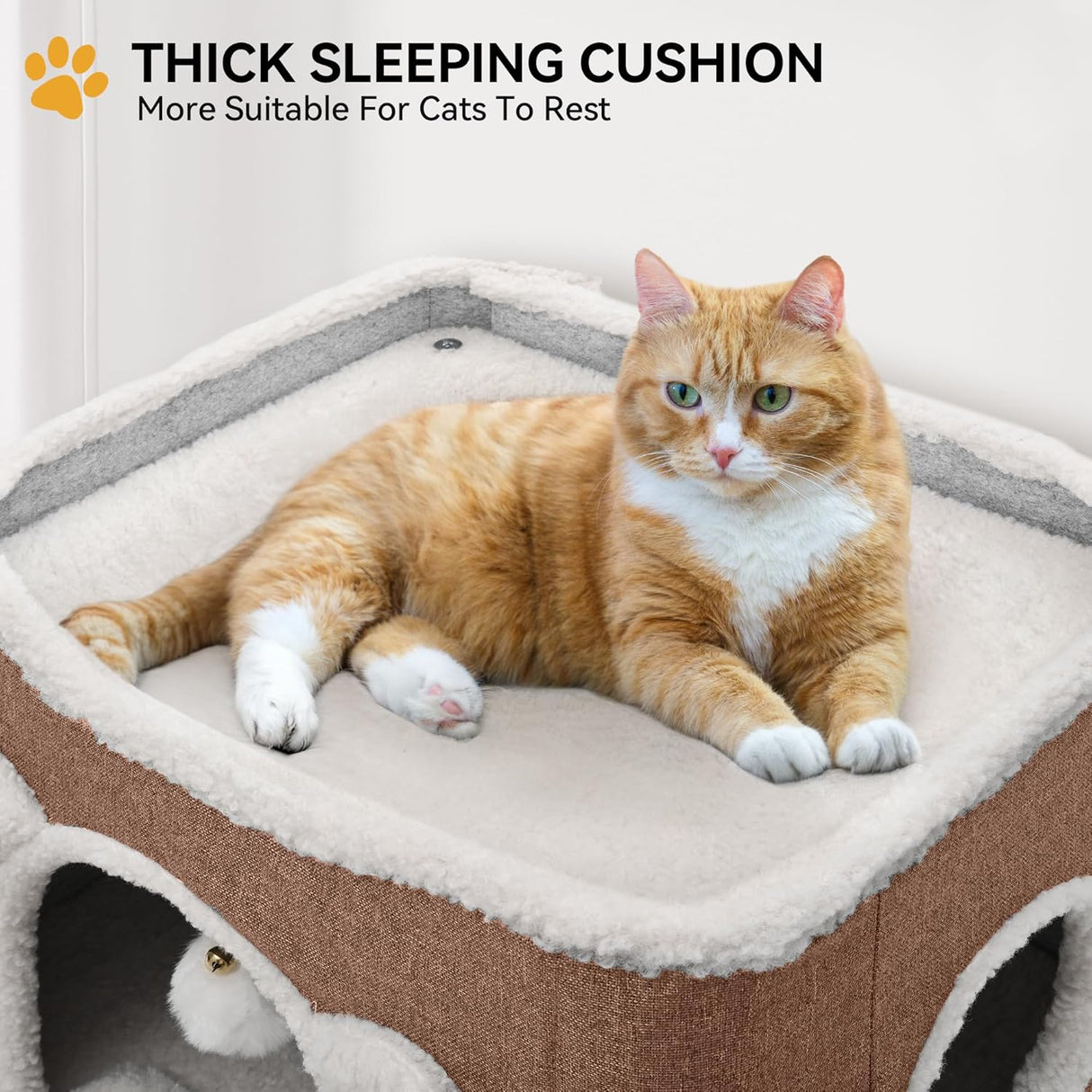 Casa para Gatos YIATHOME, 3 Niveles, Rascador y Cubo de Juego