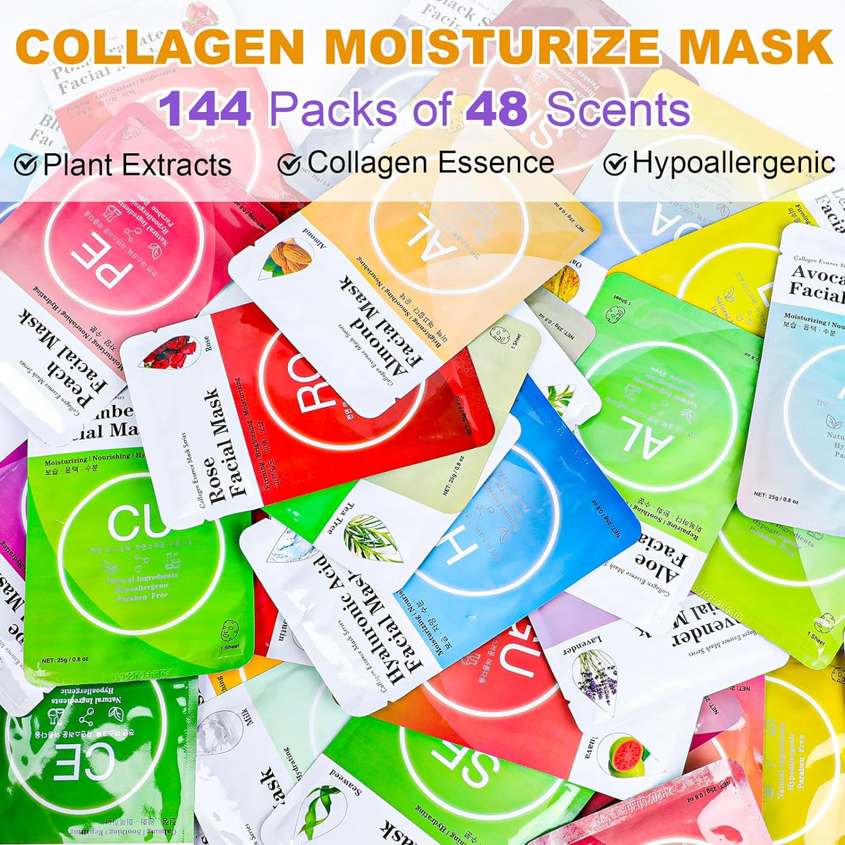 Sheet Facial Masks, Hydrating & Moisturizing, Natural Skincare