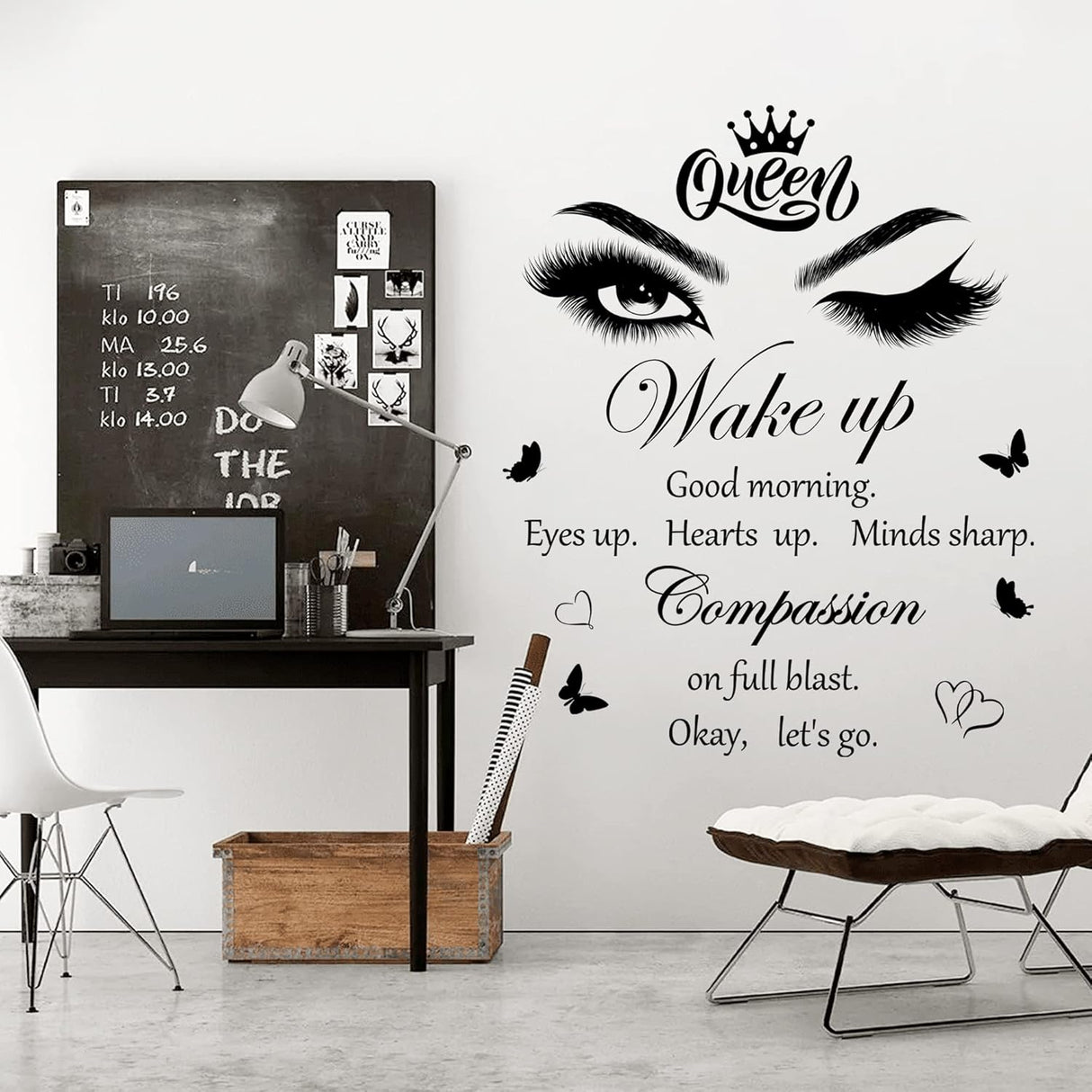 Vinilo Inspiracional Ojos Pestañas Decoración Pared para Mujeres