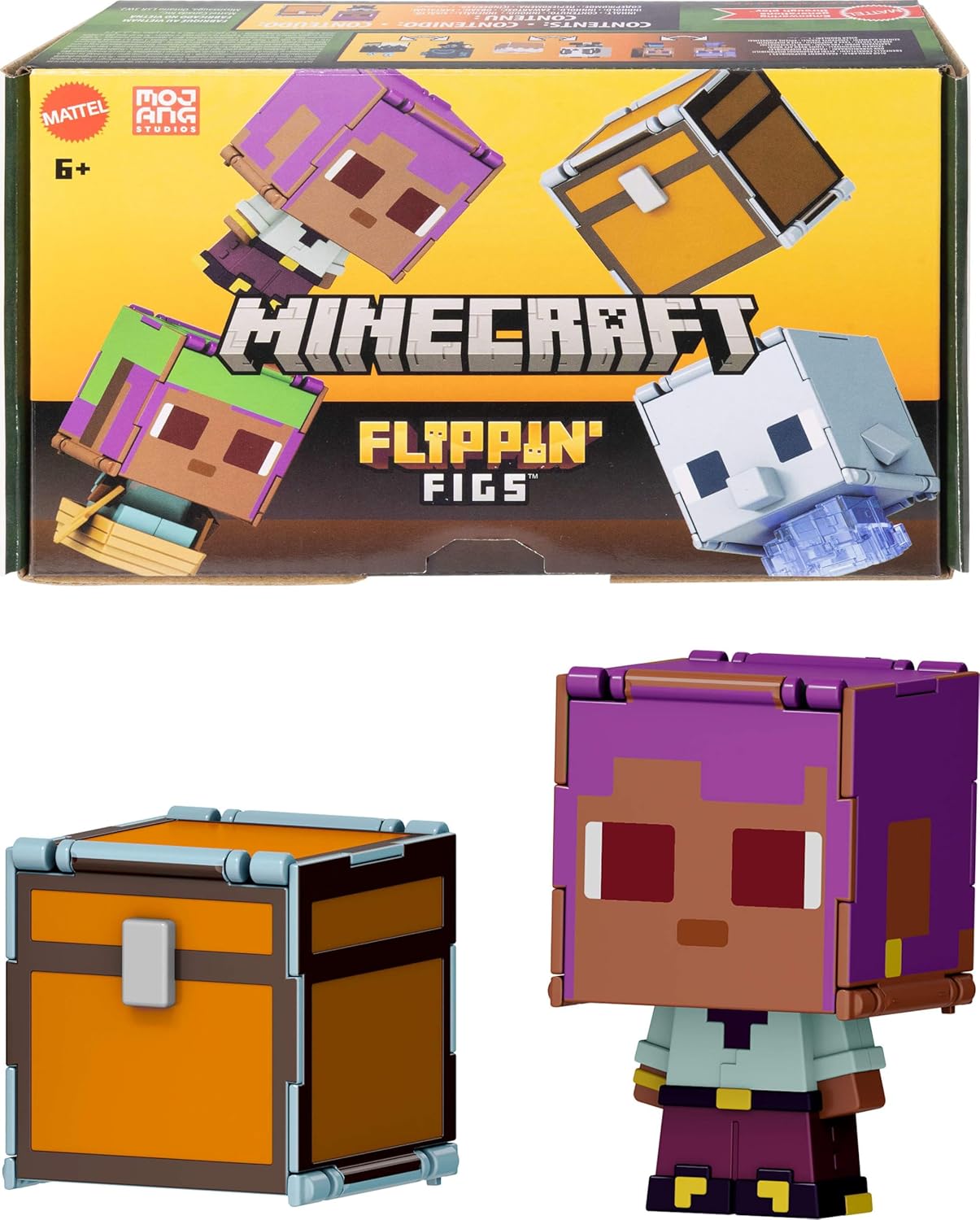 Figuras de acción Minecraft Mattel 2-pack con fidget y accesorios