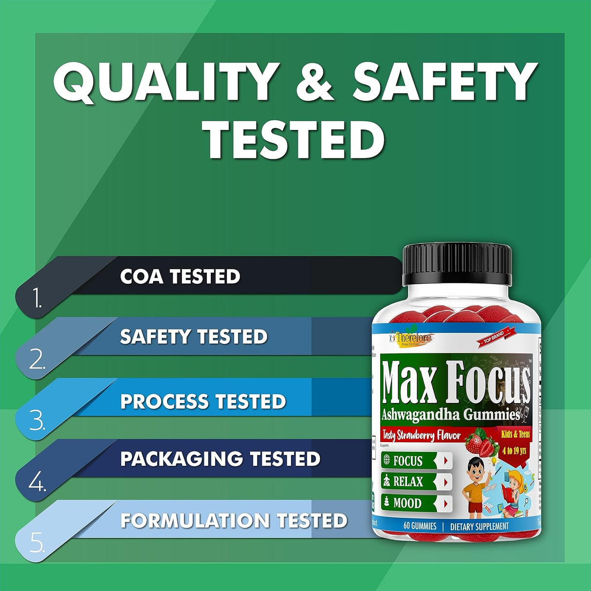 Gominolas Ashwagandha Max Focus para Niños y Adolescentes