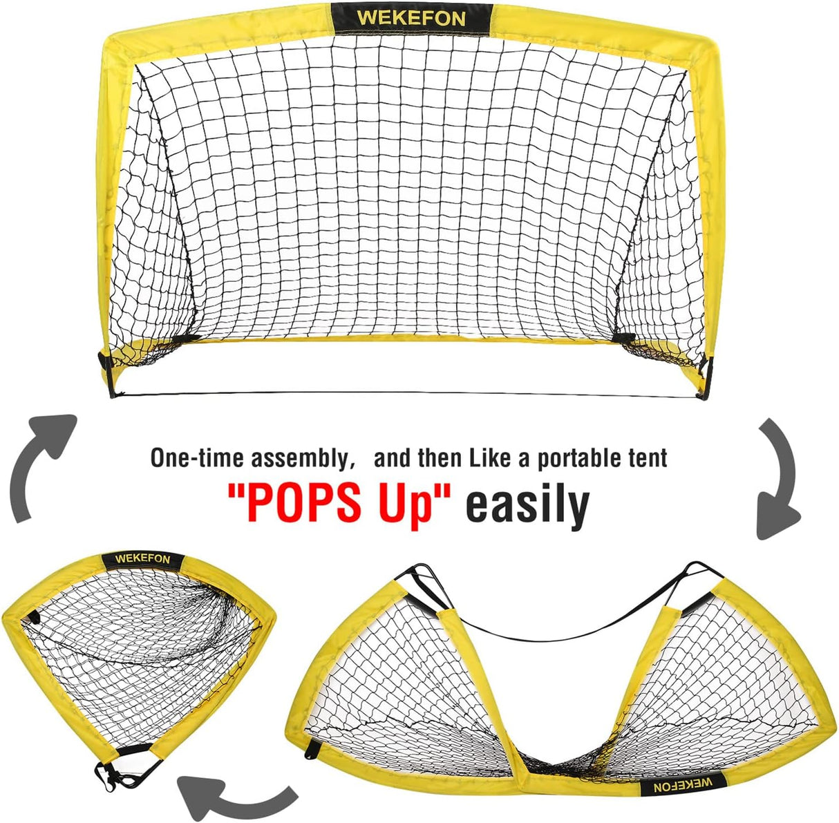 WEKEFON Porterías de fútbol juego de 2 plegable portátil