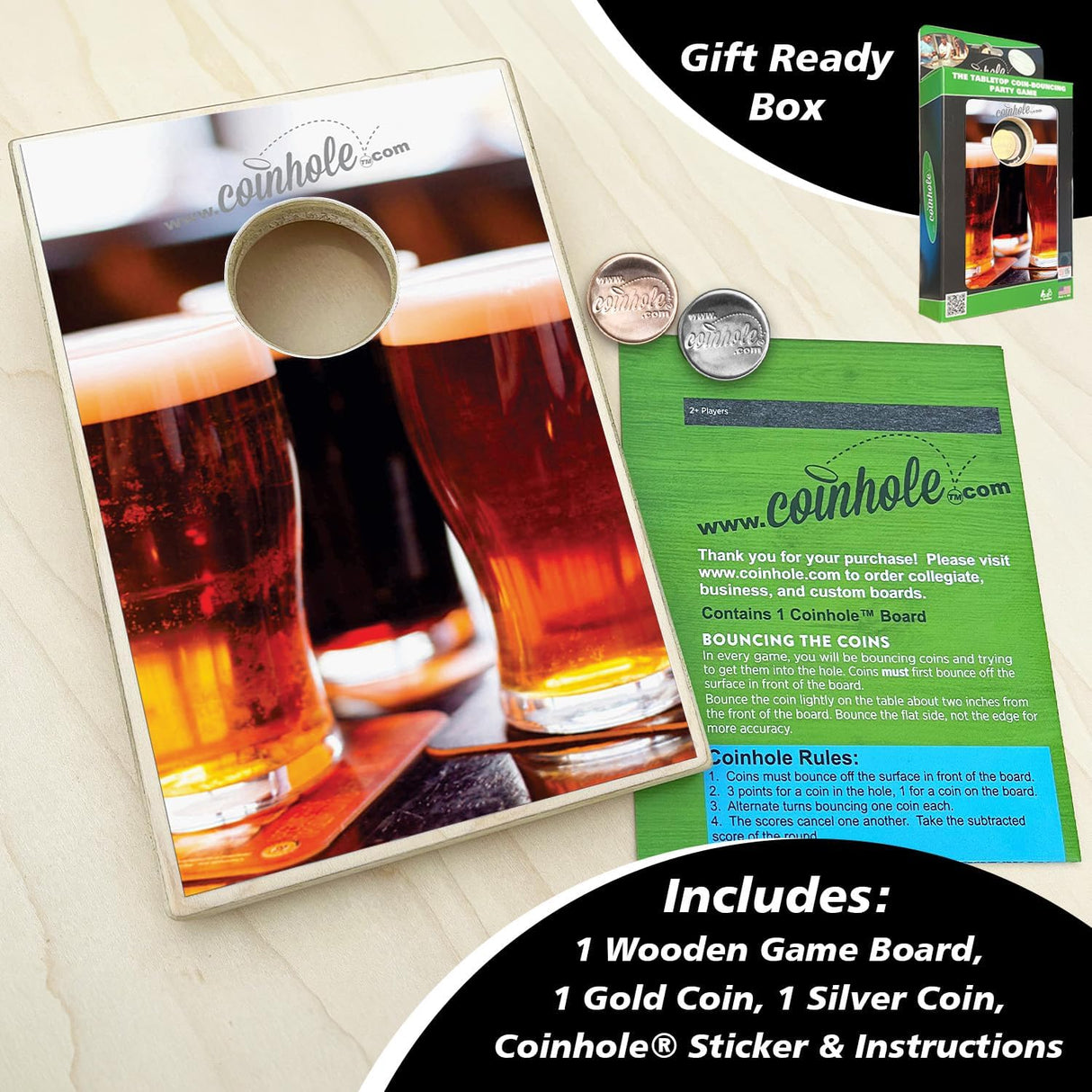 Juego de Mesa Coin Bouncing Party | Cornhole de Viaje