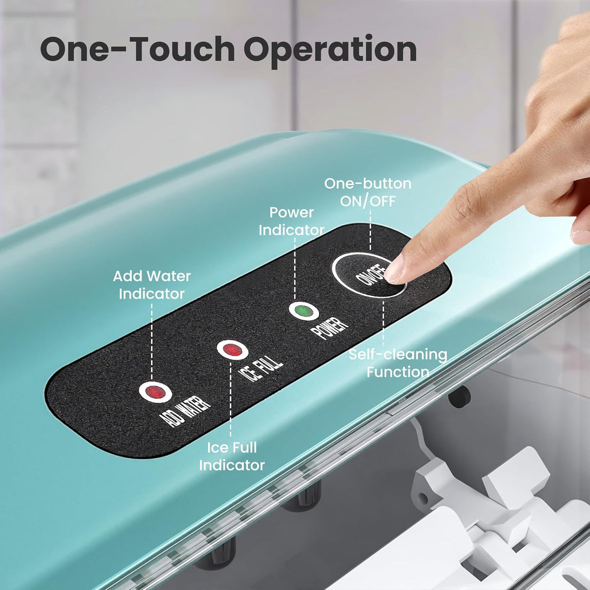 Máquina de Hielo Portátil, Auto-limpiante, 26lbs/24Hrs