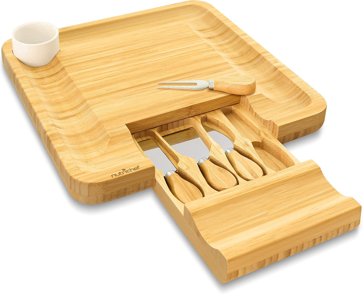 Tabla de queso de bambú natural NutriChef PKCZBD10.5