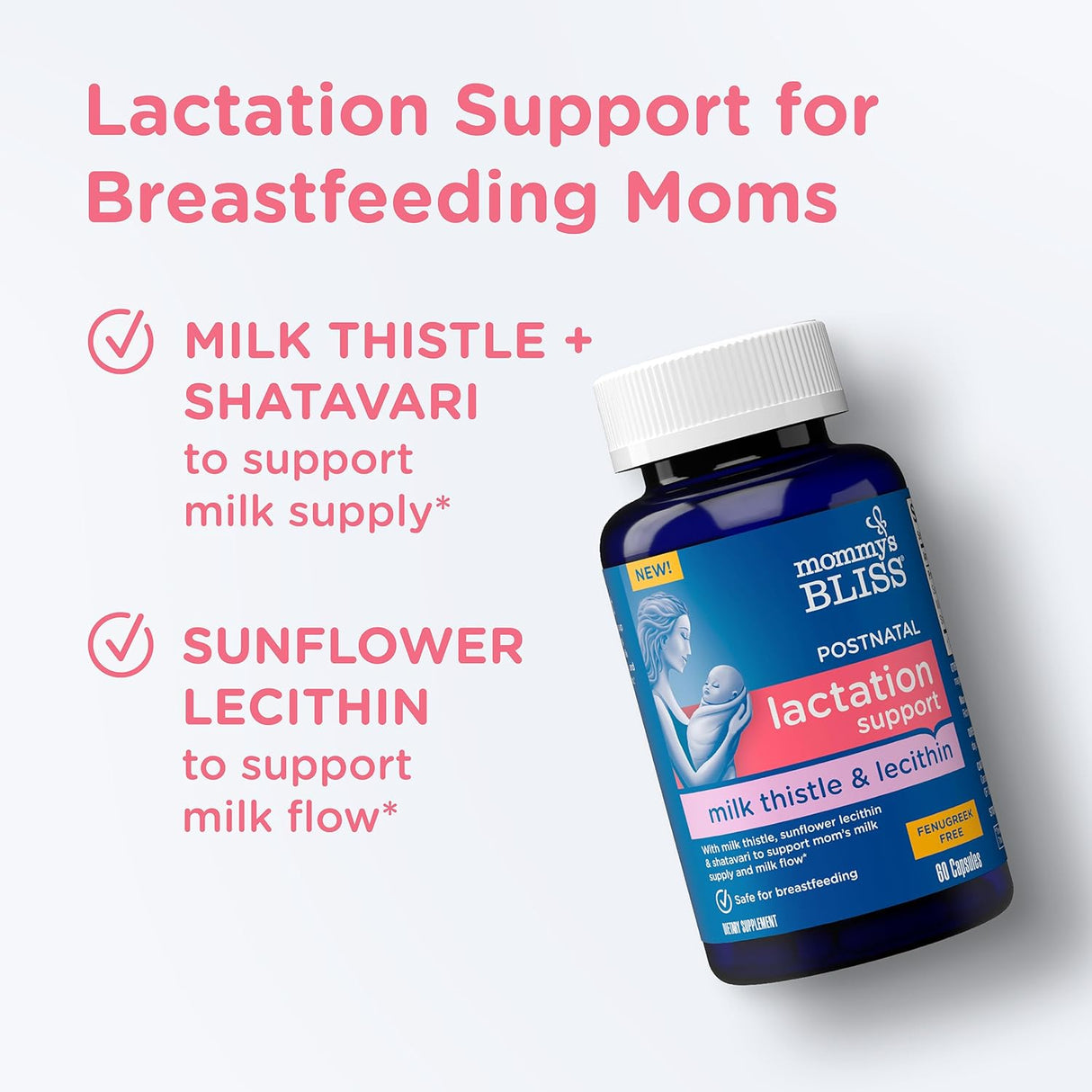 Soporte posnatal para lactancia, contiene cardo mariano 60u