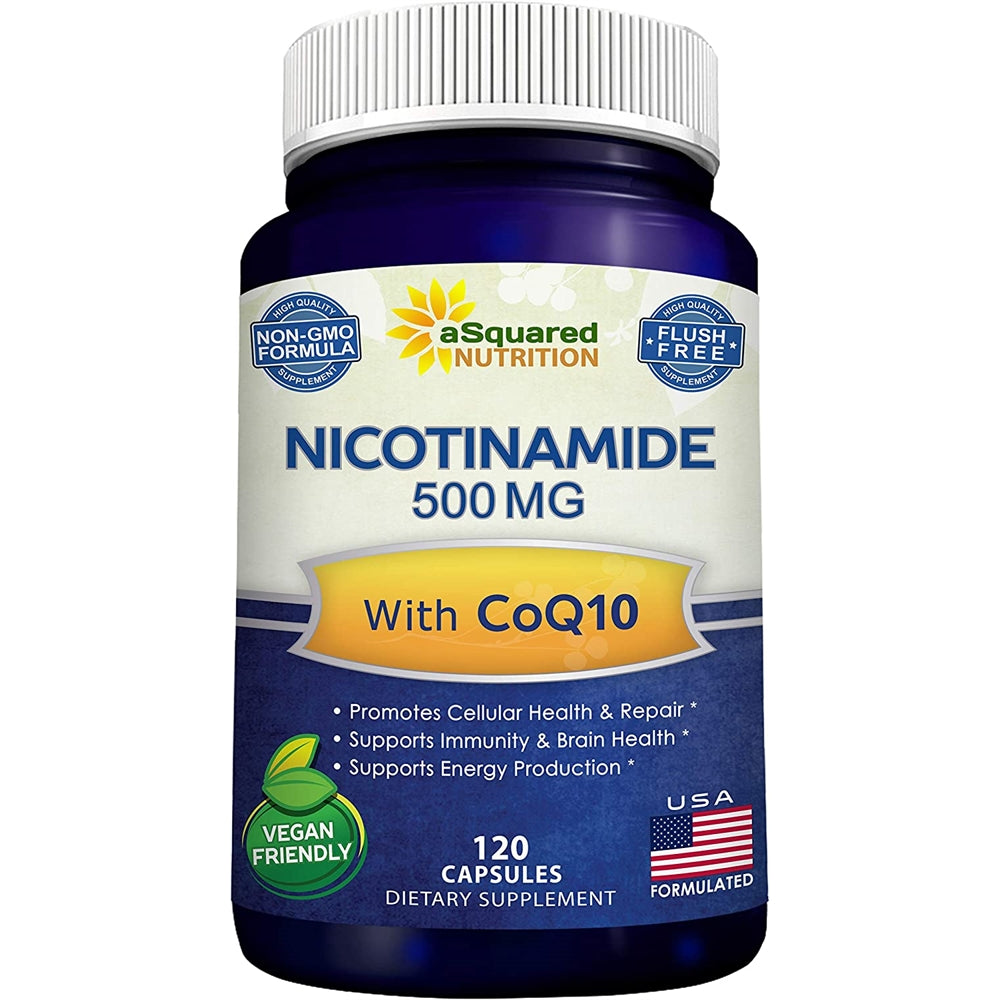 Suplementos Nicotinamida con CoQ10 (120 cápsulas) 500 mg