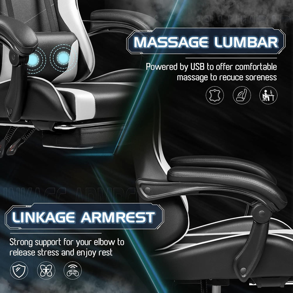 Silla Gamer con reposapiés y es ergonómica 0164-2 Homall