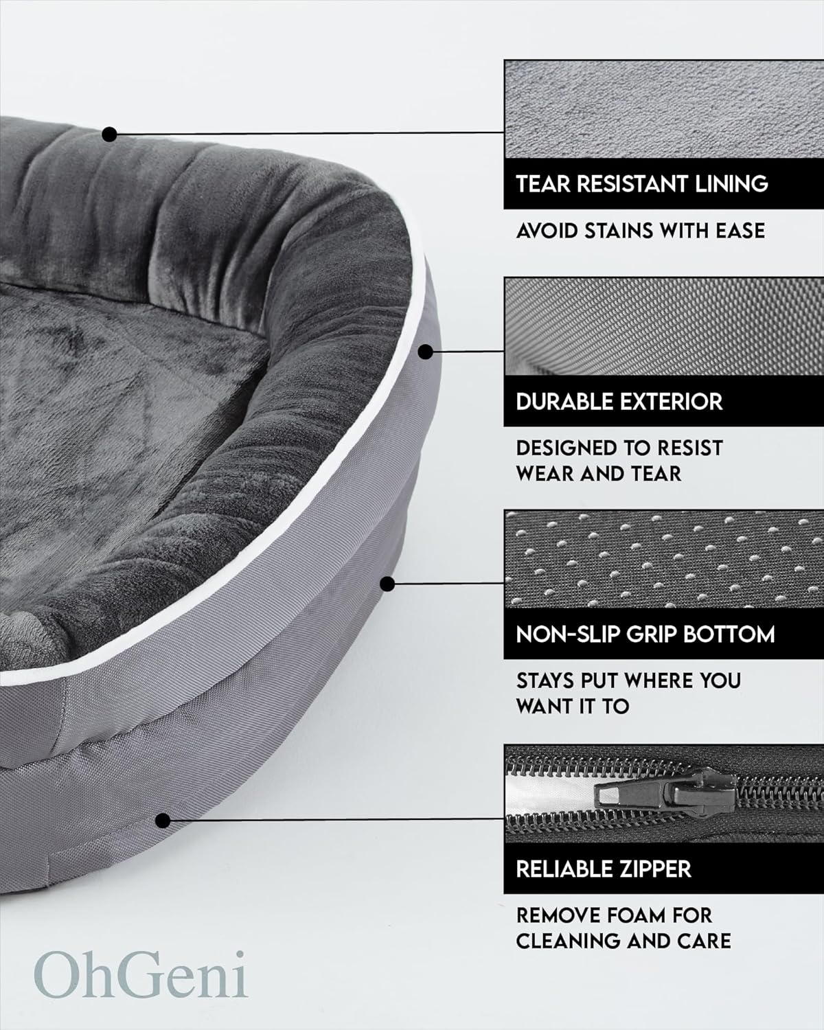 Cama ortopédica para perros grandes, soporte de espuma, modelo 2023