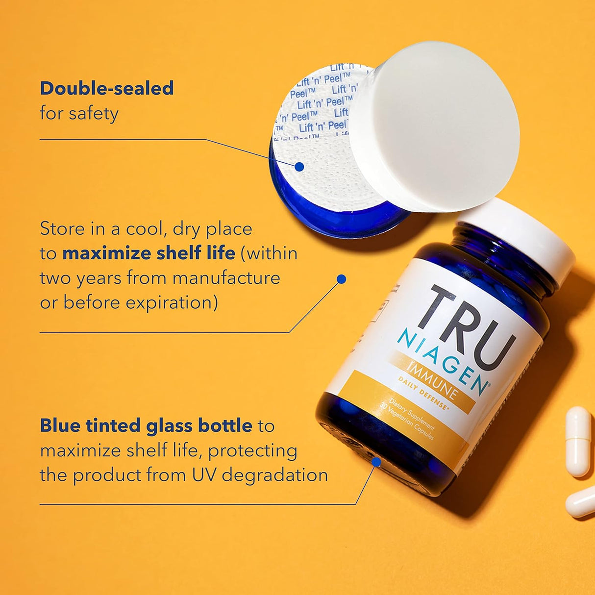 Suplemento Trun Niagen apoyo inmunológico Vitamina C 60und