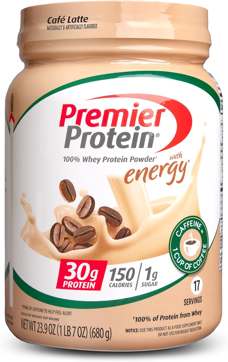 Proteína en polvo Premier, Café Latte, 30g proteína, 17 porciones