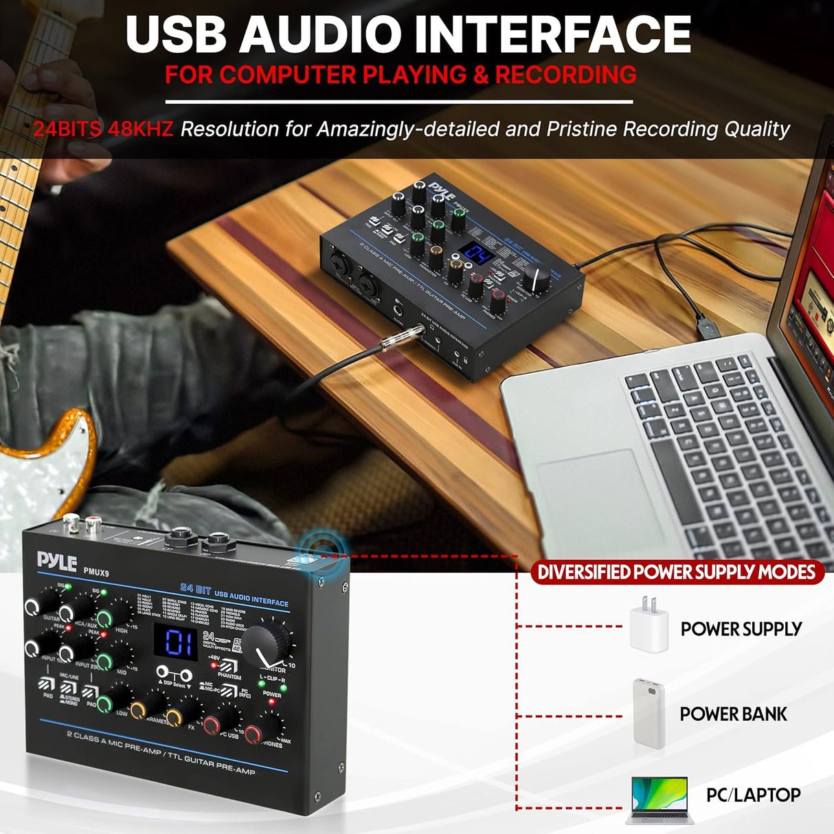 Amplificadores Interfaz de audio USB profesional PMUX9