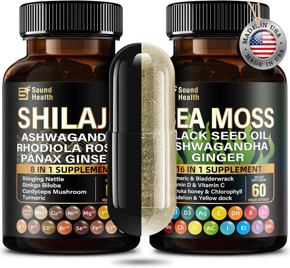 Moss Orgánico Irlandés y Shilajit - 2x60 Cápsulas