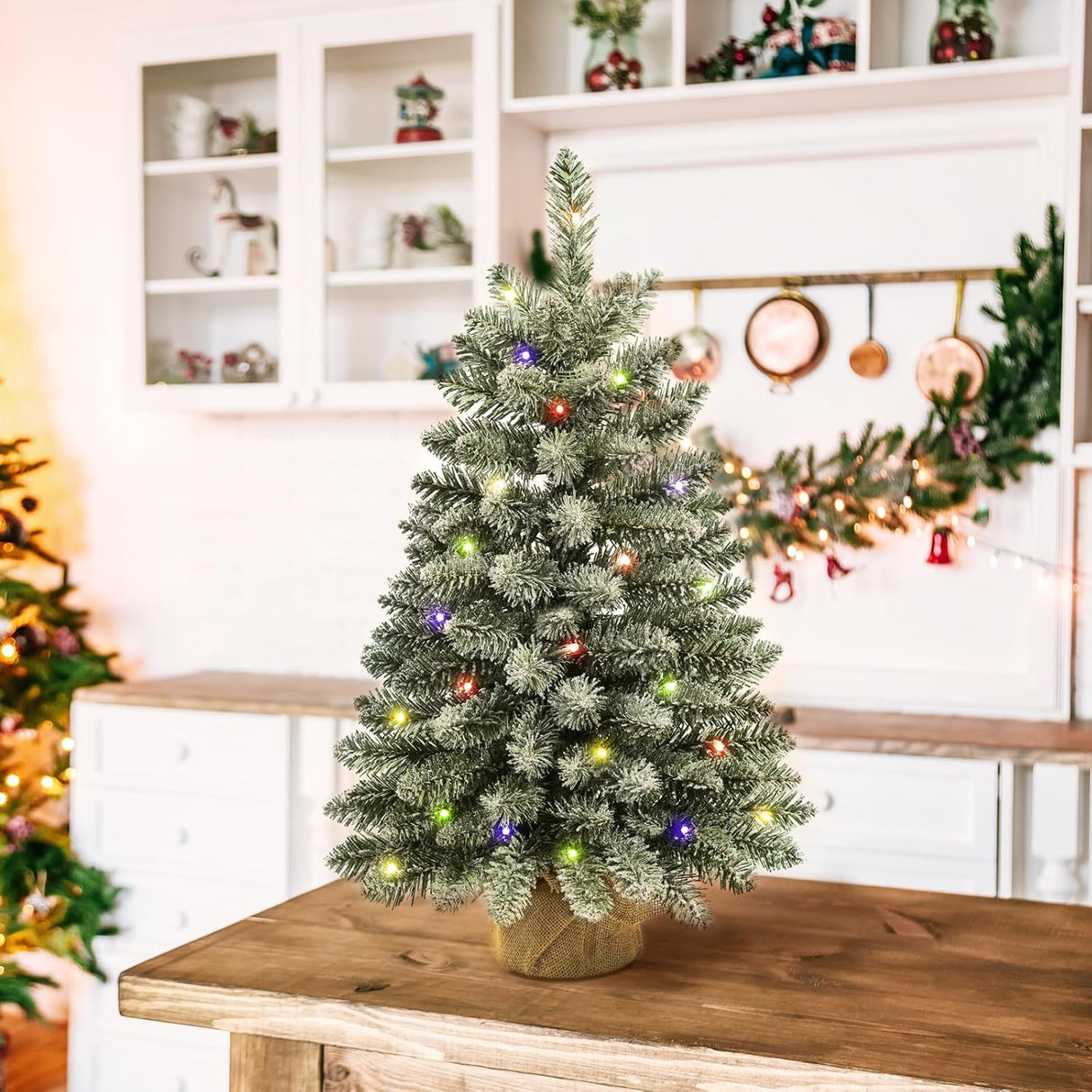 Árboles de Navidad Miniatura Decorados con Luces LED F5