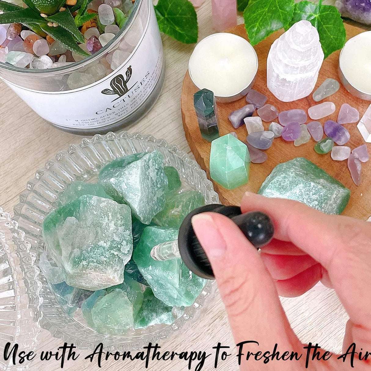 ZHIYUXI Cristales crudos de aventurina verde de 2 in