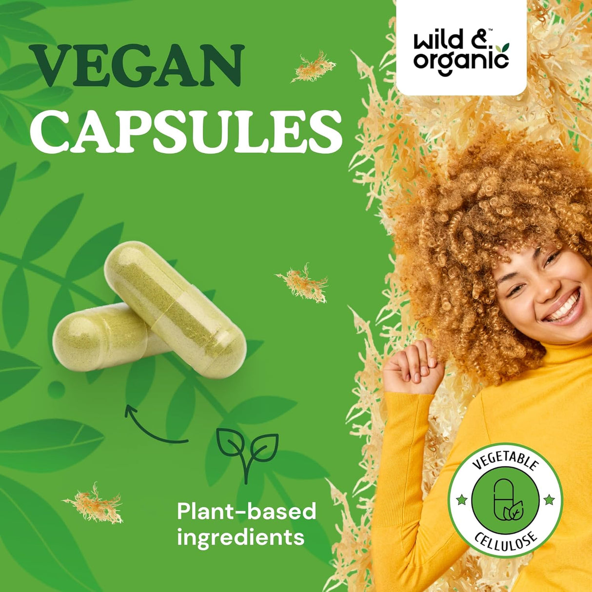 Cápsulas de Algas Marinas Orgánicas con Bladderwrack y Burdock Vida, 180 vegan