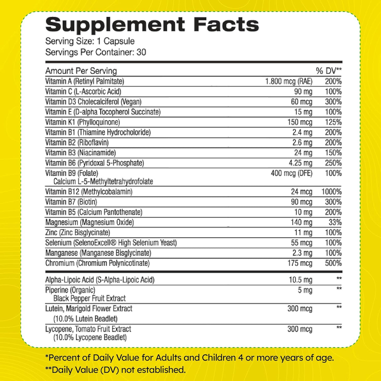 Multivitamínico mejora la función nerviosa y la salud ocular