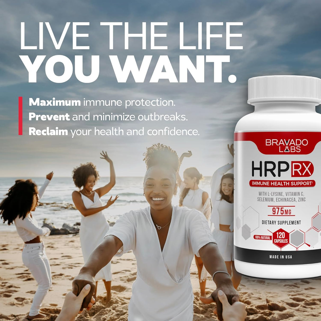 Suplemento de L- Lisina Avanzado - Super Lysine 975 mg - 120 ct