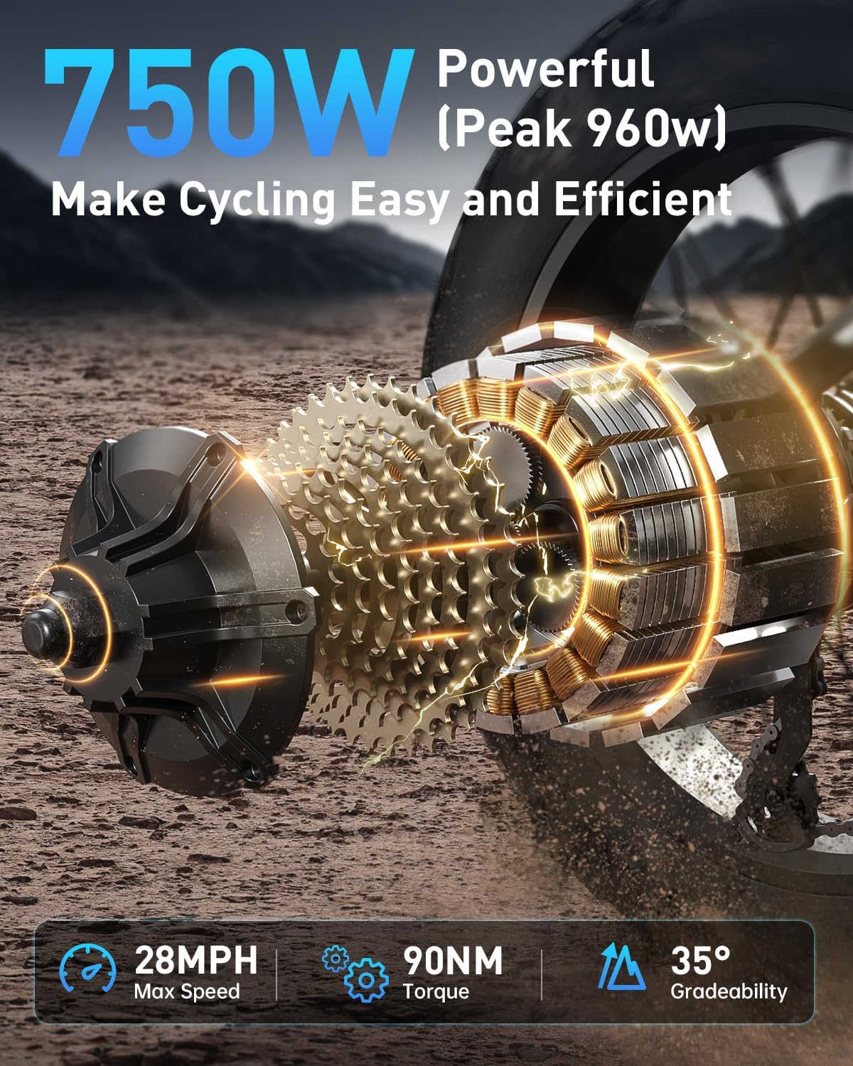 Bicicleta Eléctrica Corgi 960W, 48V, 80M, Suspensión Completa