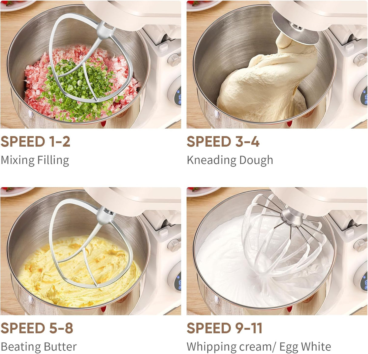 Batidora de Pie BioloMix, 1200W, 11 Velocidades, Modelo OLED