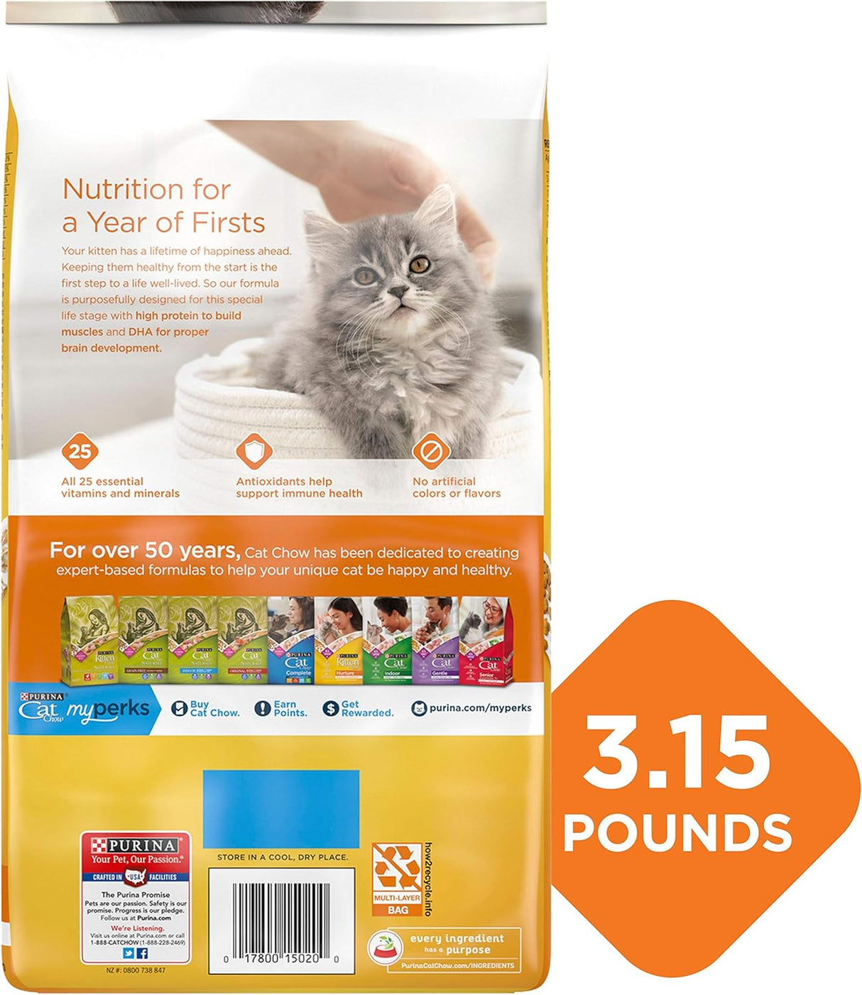 Alimento seco para gatitos nutre los músculos 4 bolsas