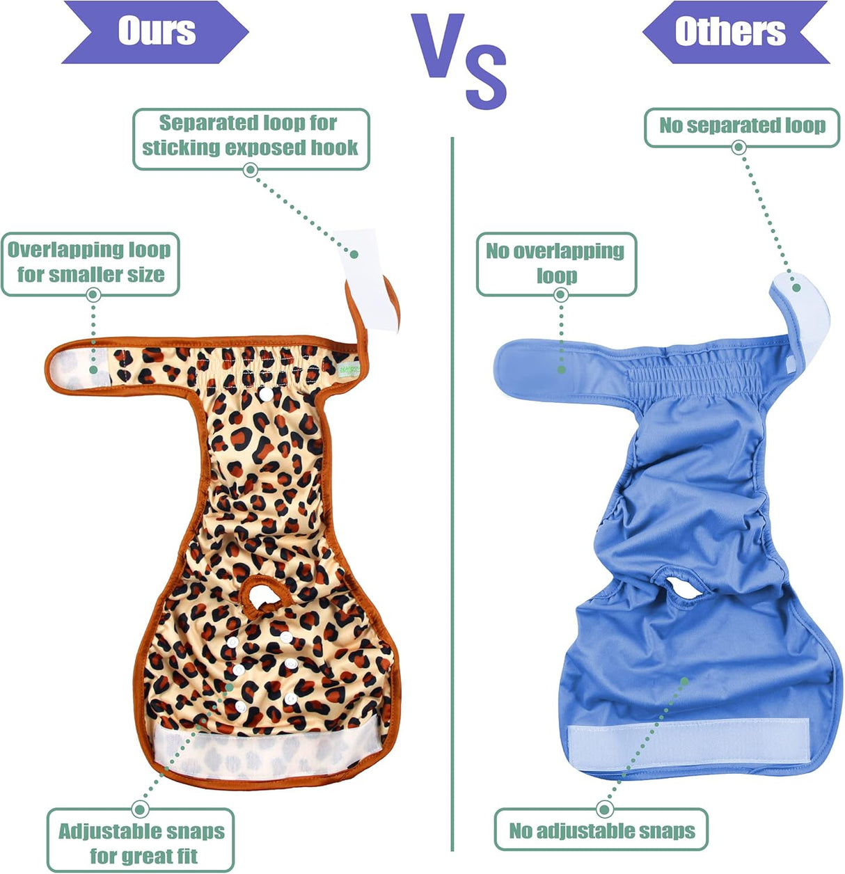 Wegreeco - Pañales lavables para perros hembra (3 unidades)