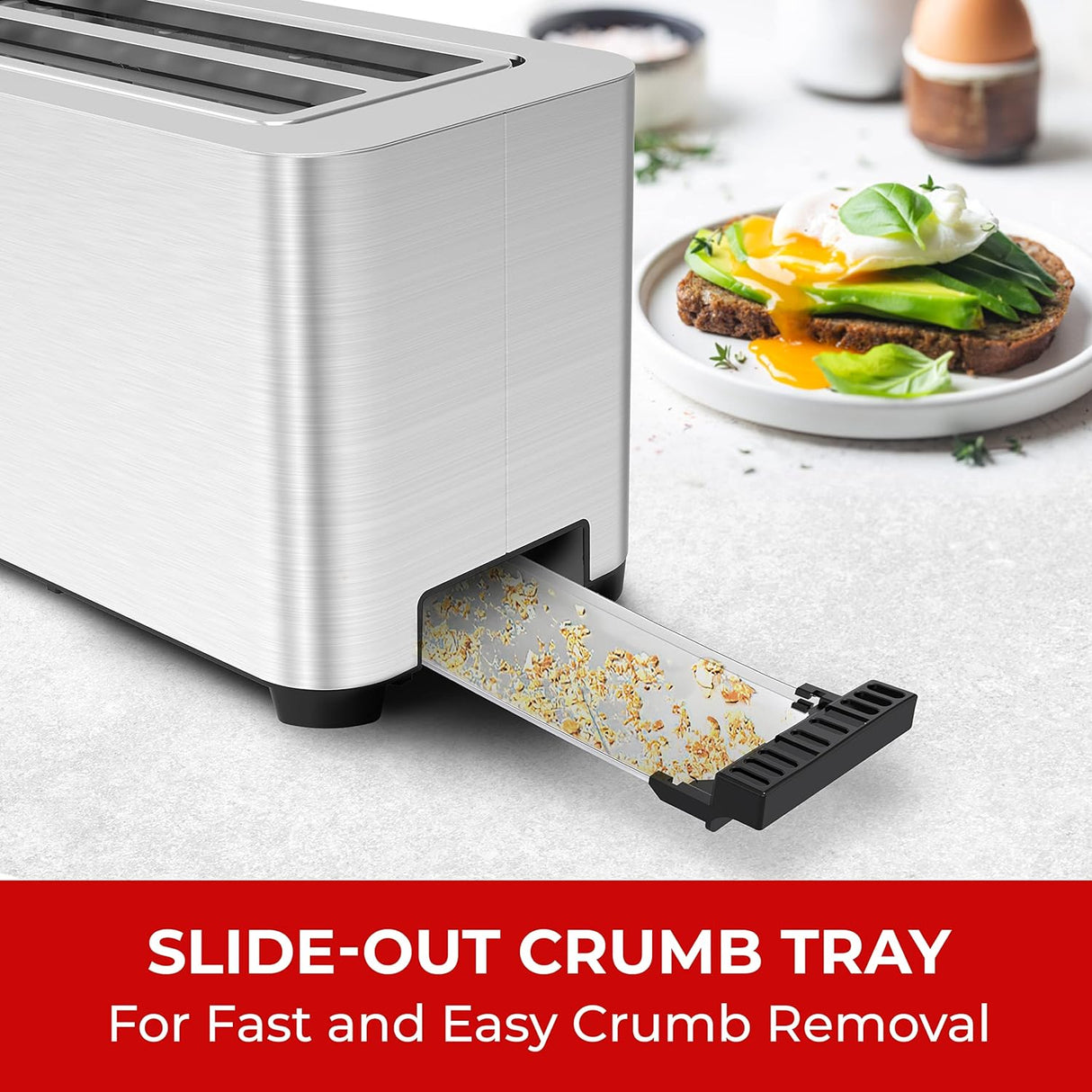 Tostadora 2 ranuras bandeja extraible 6 niveles