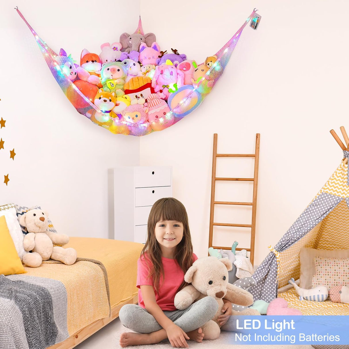 Hamaca para Peluches Basumee con Luz LED, Control Remoto