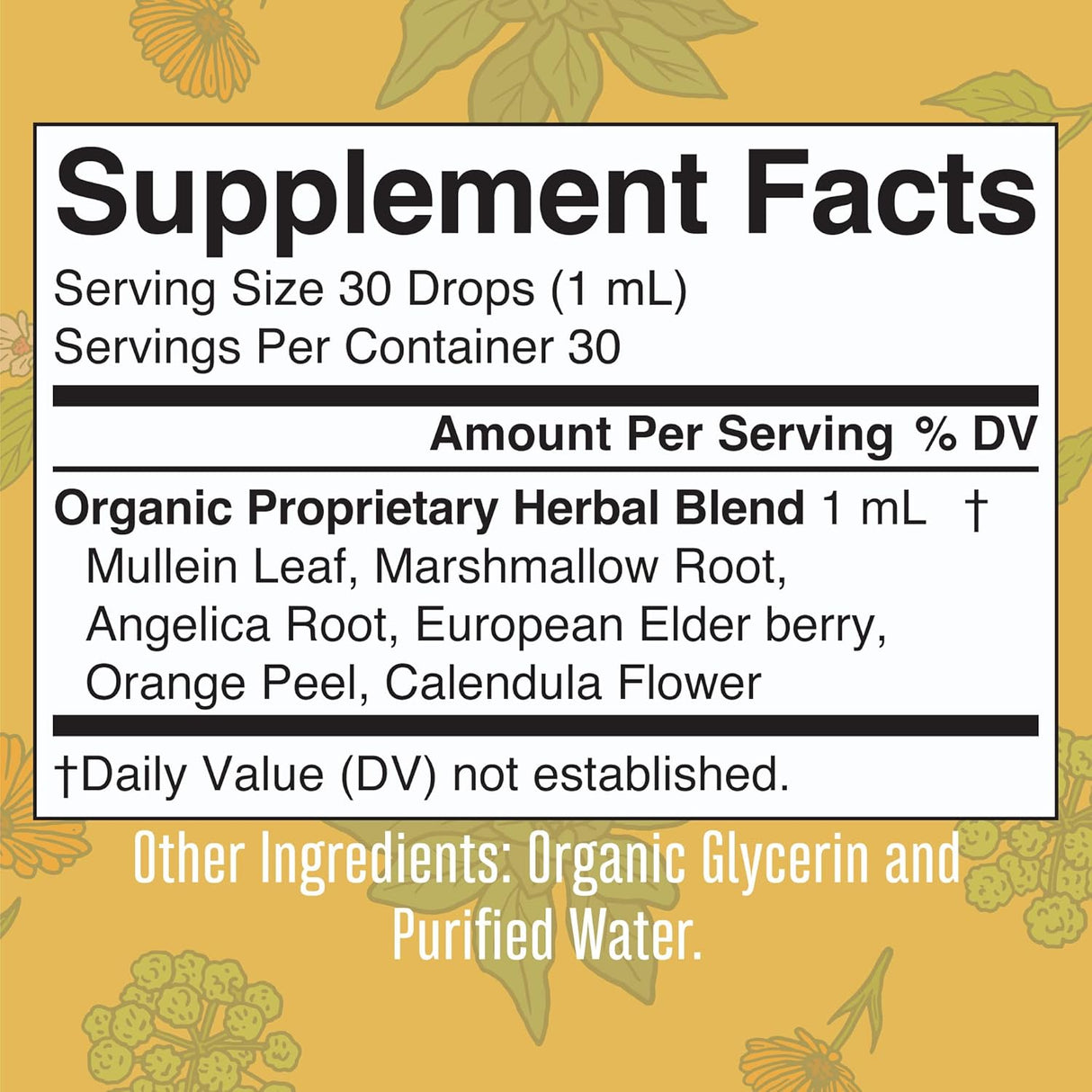 Suplemento líquidas orgánicas para la salud respiratoria 1oz