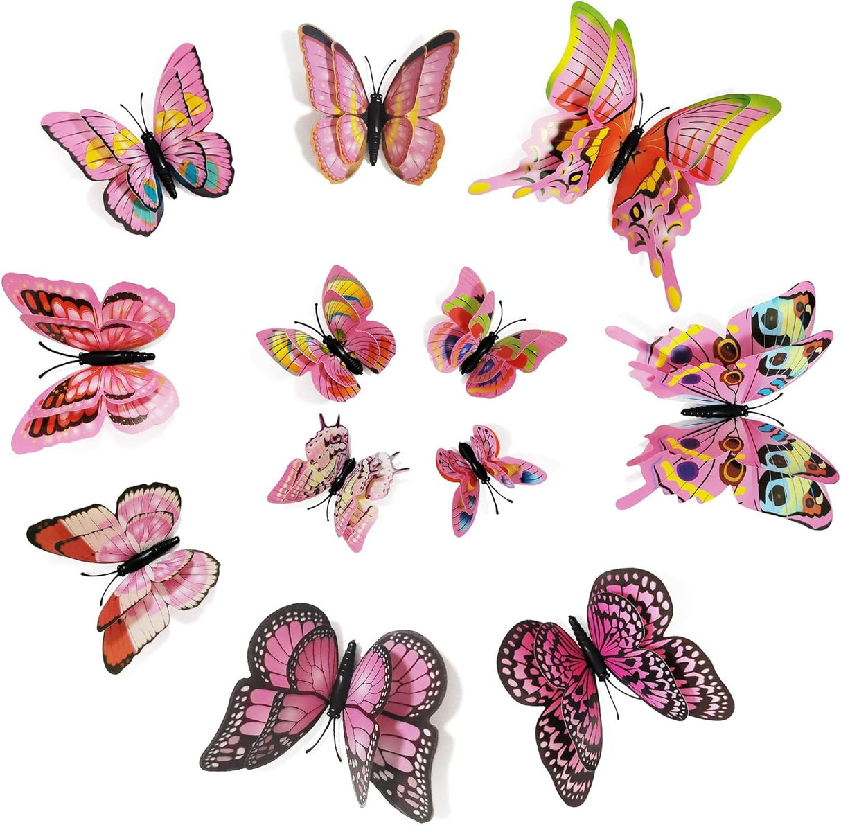 24pcs Mariposas Decorativas 3D, Magnéticas, para Pared