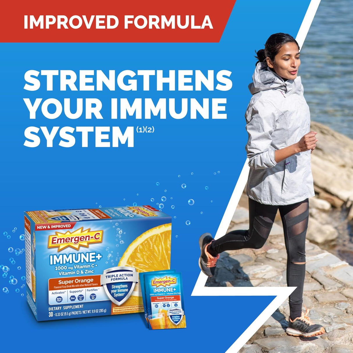 Emergen-C Immune+ Suplemento de Vitamina C, B, D – 50 sobres