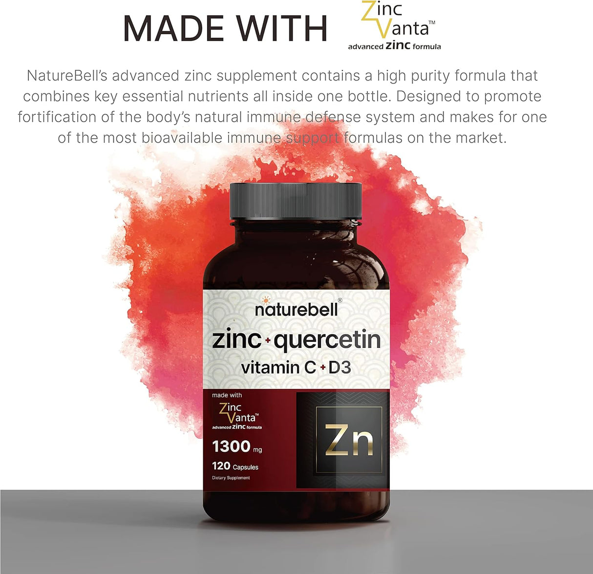 Suplementos Quercetina de zinc 1000 mg con vitamina D3