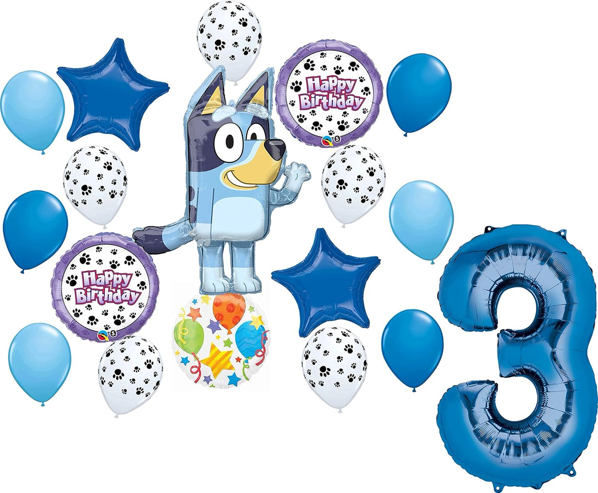 Decoraciones Fiesta 3er Cumpleaños con Globos y Huellas