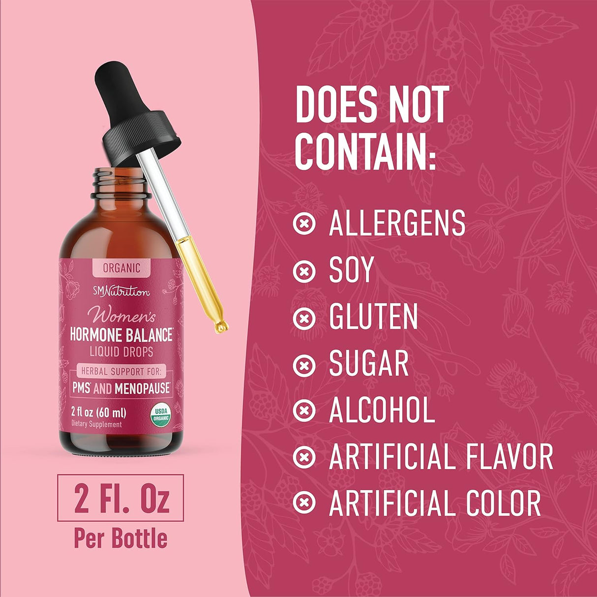 Gotas líquidas de equilibrio hormonal Con ortiga picante