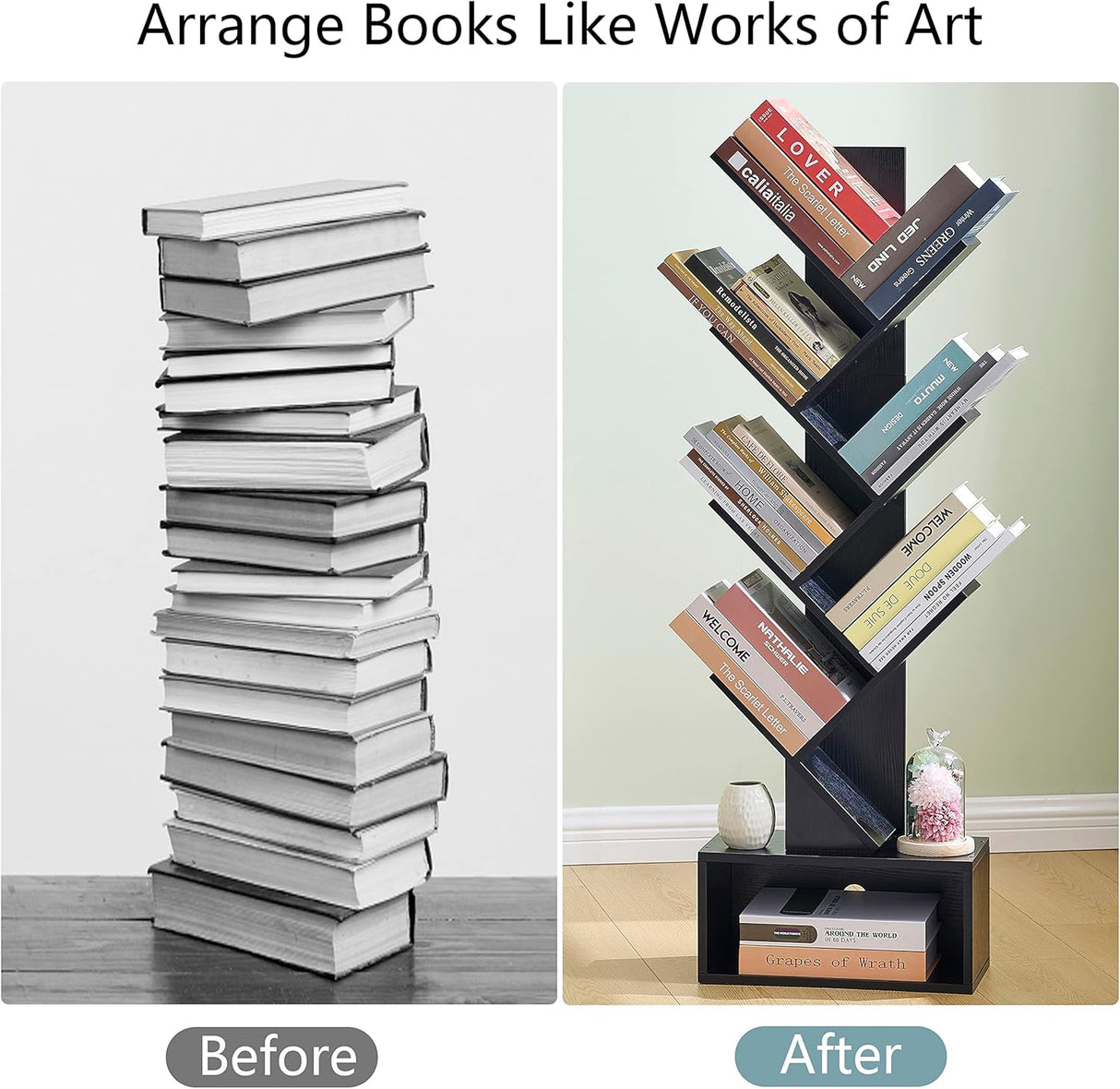 Estantería de 6 niveles Hoctieon con cajón, organizador de libros