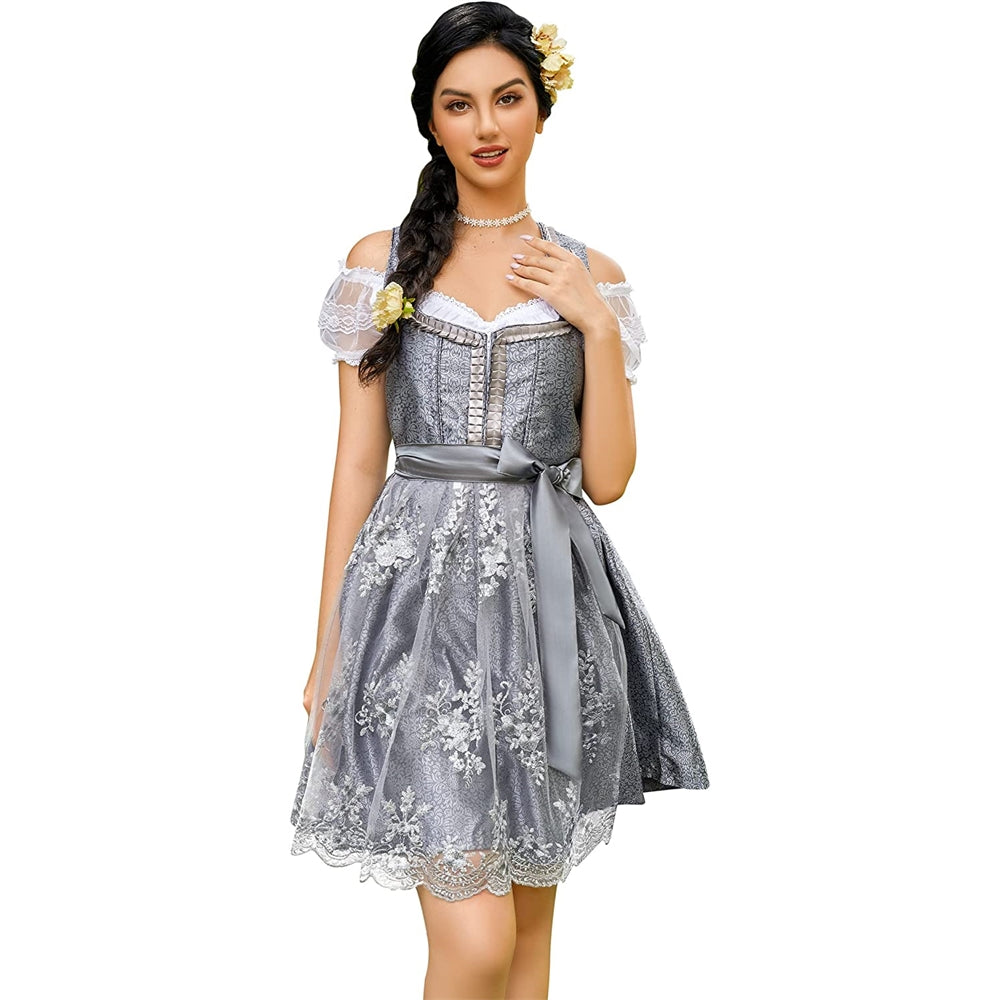Disfraces de Vestido Oktoberfest para mujer plomo talla L
