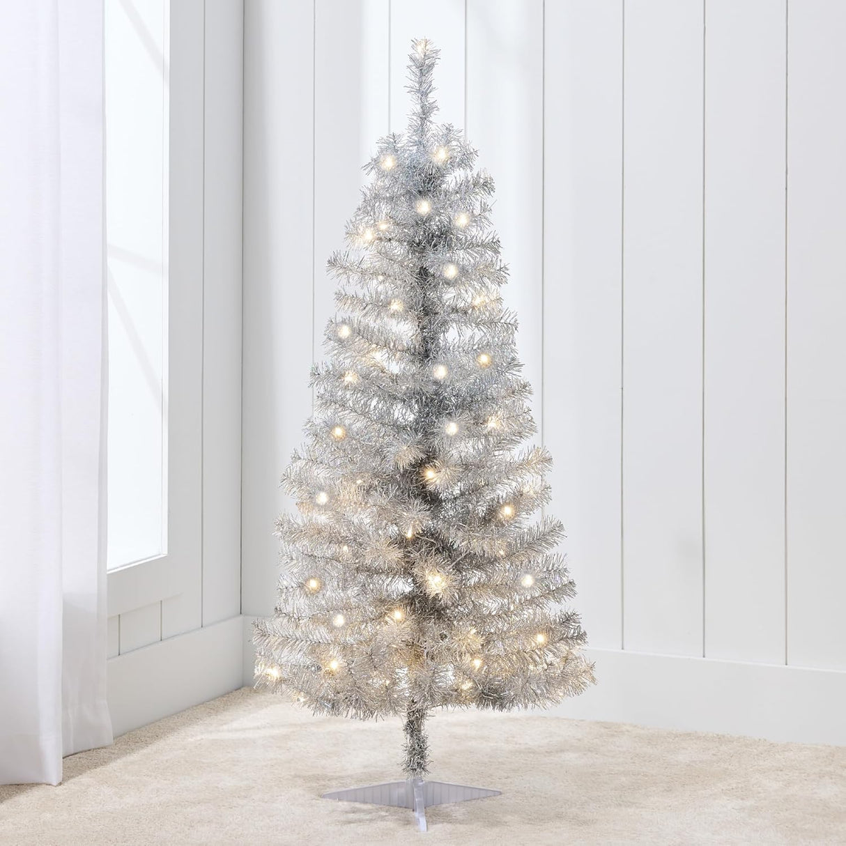 Árbol de Navidad artificial Best Choice Products 4ft con luces LED