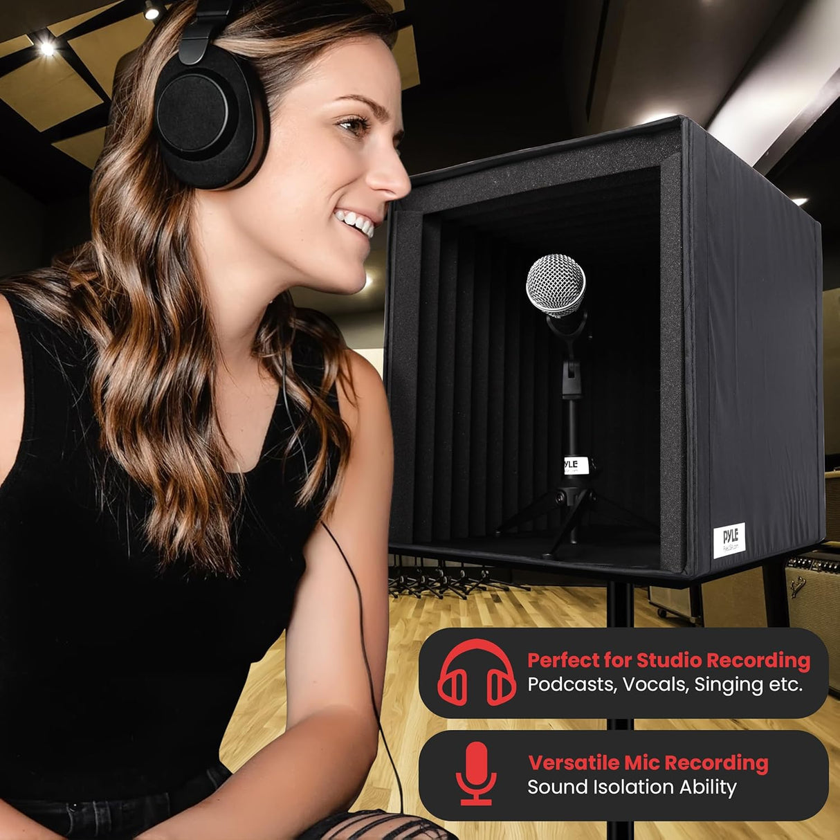 Caja de Aislamiento Acústico Pyle - Espuma para Micrófono