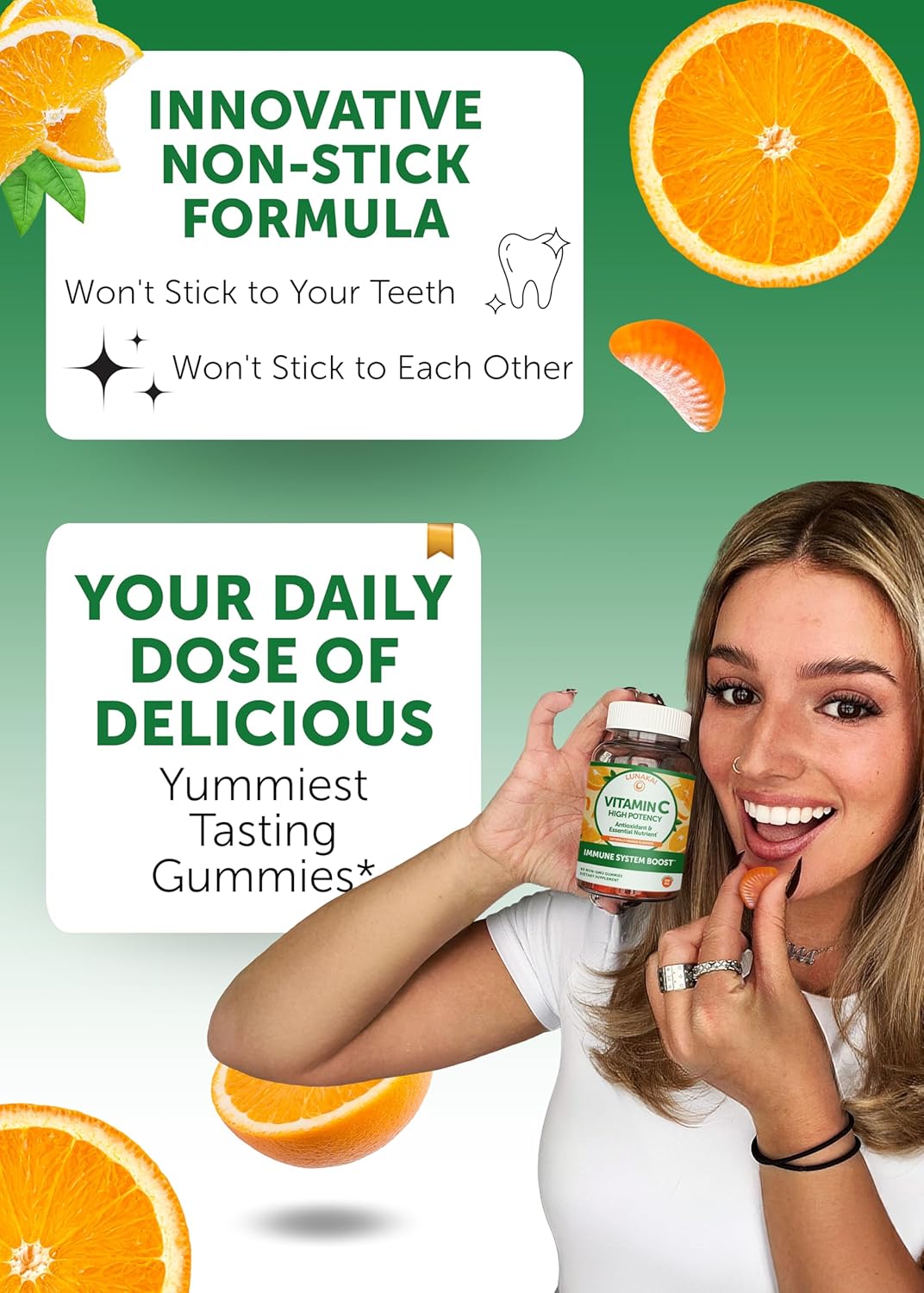 Lunakai Gummies Vitamina C Alta Potencia para Adultos y Niños