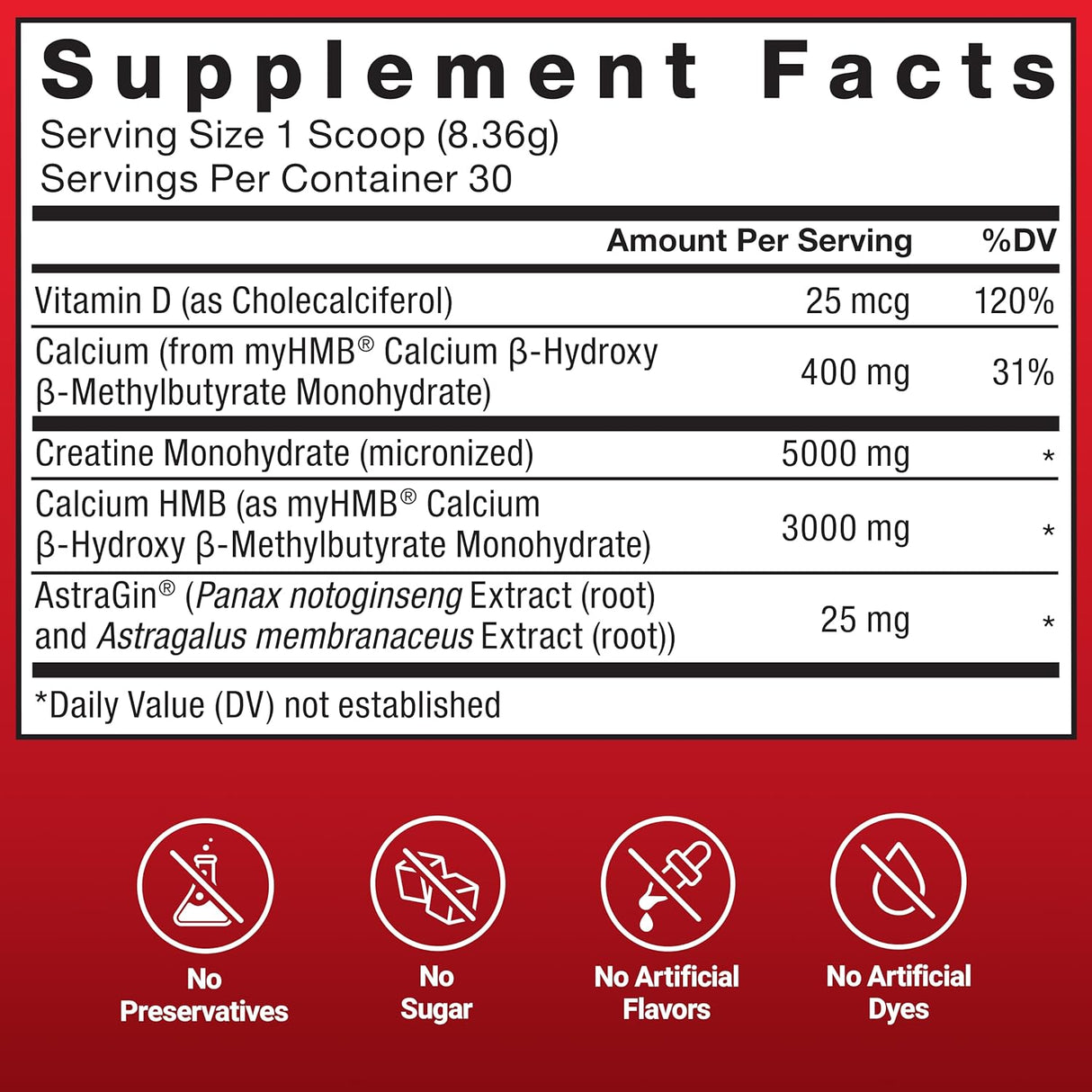 Force Factor Creatina HMB Polvo, 30 raciones