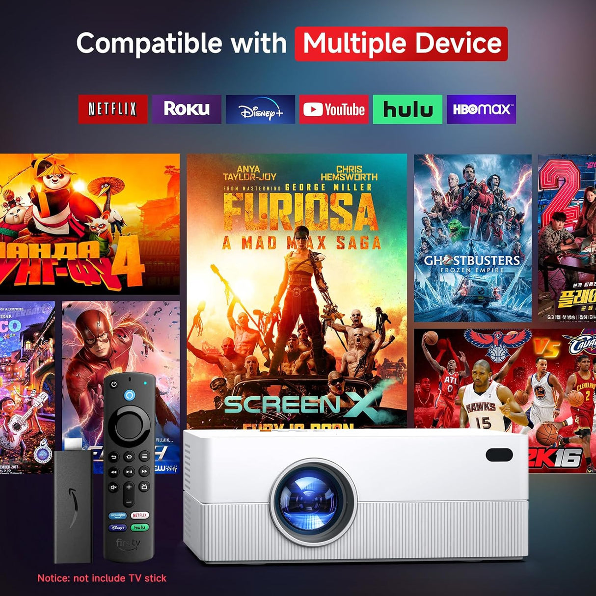 Proyector 4K Mini JOWLURK, WiFi, Bluetooth, 15000L, portátil