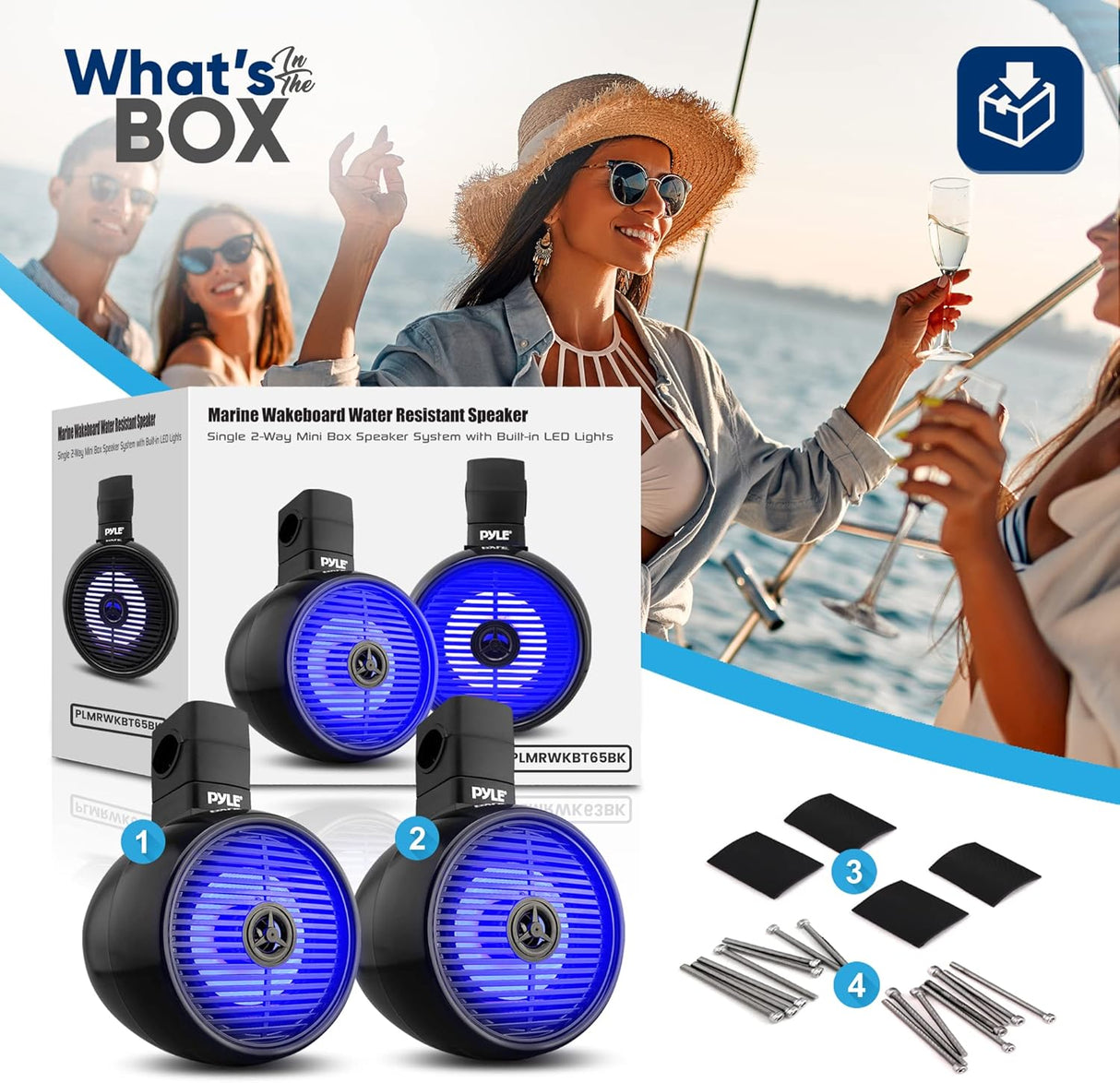 Parlantes todoterreno Bluetooth PYLE PLMRWKBT65BK