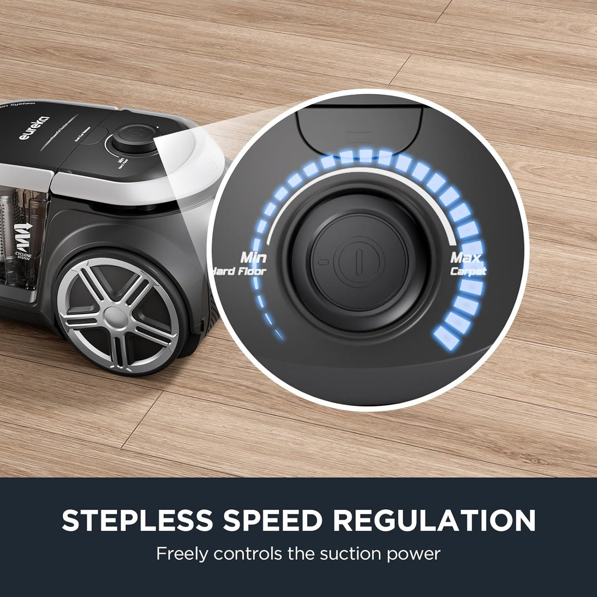 Aspiradora sin bolsa, ligera para alfombras y suelos duros