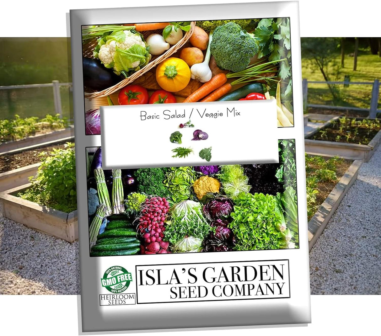 Mezcla de Semillas de Ensalada, Isla's Garden, 500+ Semillas