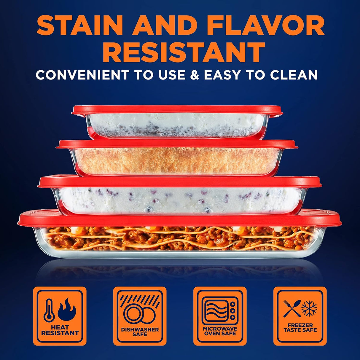 4 juegos de utensilios de vidrio para hornear NutriChef