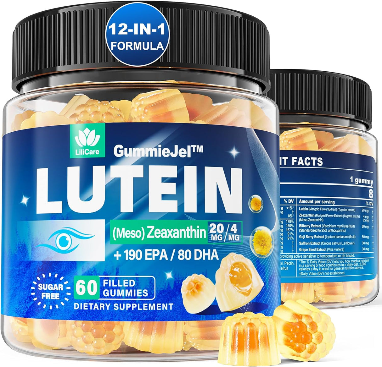 Suplemento Luteína sin azúcar de 20 mg de zeaxantina