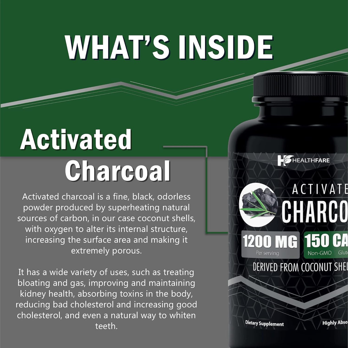 Cápsulas de carbón activado derivada de las cáscaras de coco