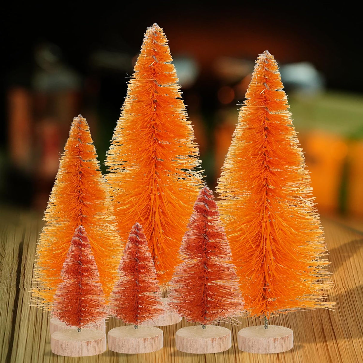 Mini Árboles de Navidad Artificiales Yookat 40 Pcs Base de Madera