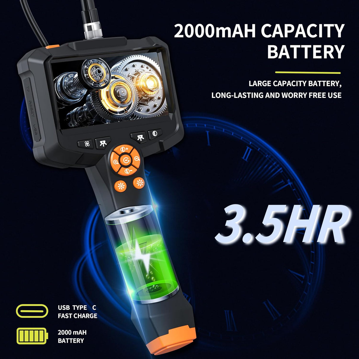 Camara endoscopio con luz LED