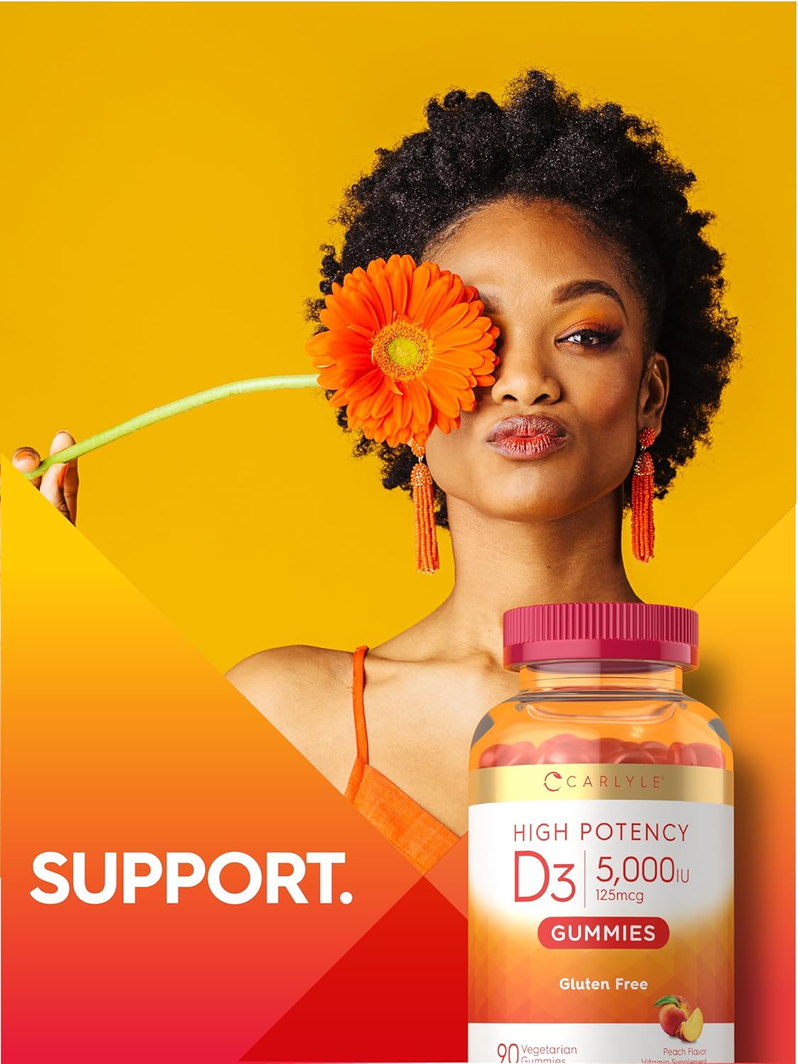 Gomitas de Vitamina D3 5000 IU | Carlyle | Alta Potencia 90 Uds